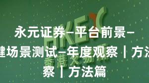 永元证券—平台前景—关键场景测试—年度观察｜方法篇